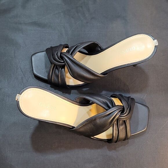 BRAND NEW GUESS DAIVA HEELED KNOTTED LEATHER SANDALS. - Picture 5 of 16